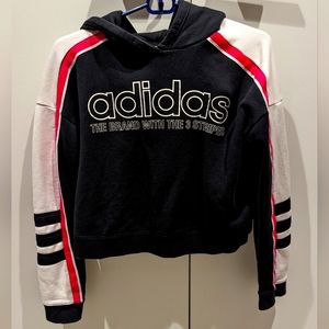 Adidas Cropped Hoodie Sweatshirt (Size S)